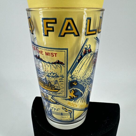 Niagra Falls Glass Tumbler Gold Rim Vintage Collectible Free Shipping - Picture 4 of 14